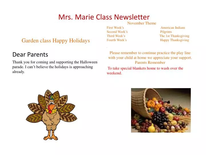 mrs marie class newsletter
