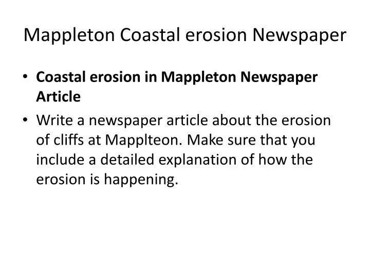 mappleton coastal erosion newspaper