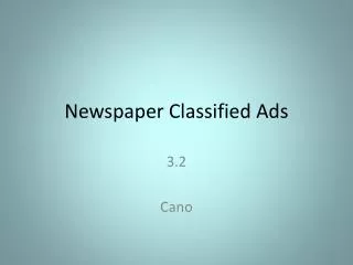 Newspaper Classified Ads