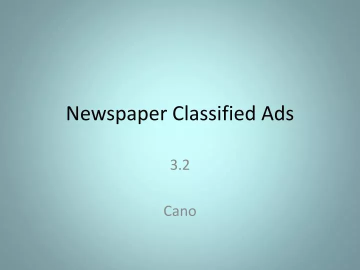 newspaper classified ads