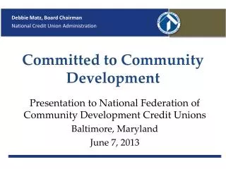 Committed to Community Development