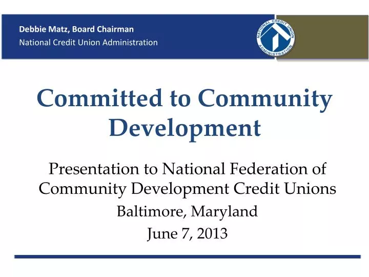 committed to community development