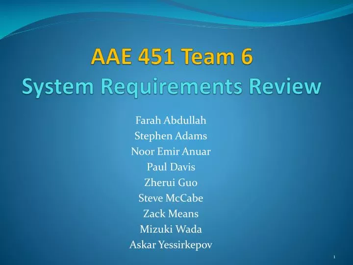 aae 451 team 6 system requirements review