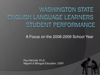 Washington State English Language Learners Student Performance
