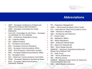 abbreviations