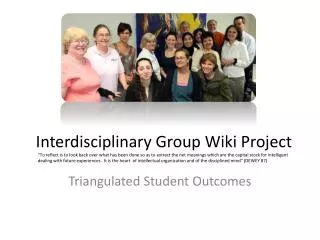 Interdisciplinary Group Wiki Project