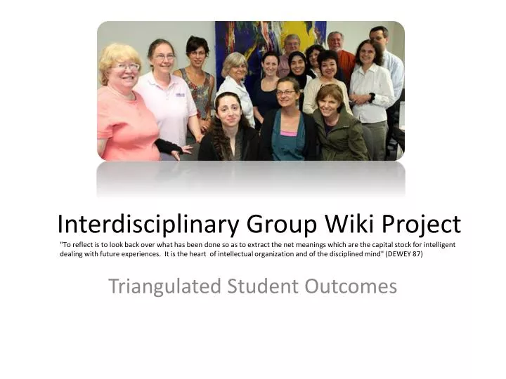 interdisciplinary group wiki project