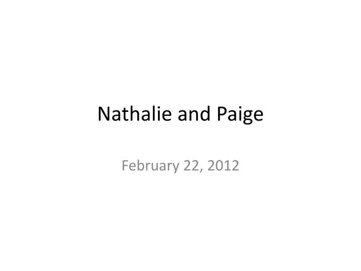 nathalie and paige