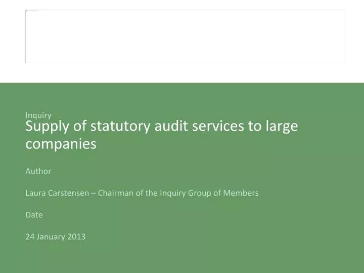 supply of statutory audit services to large companies