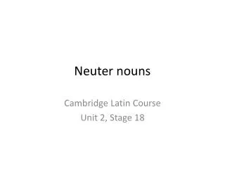 Neuter nouns