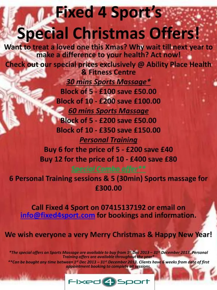 fixed 4 sport s special christmas offers