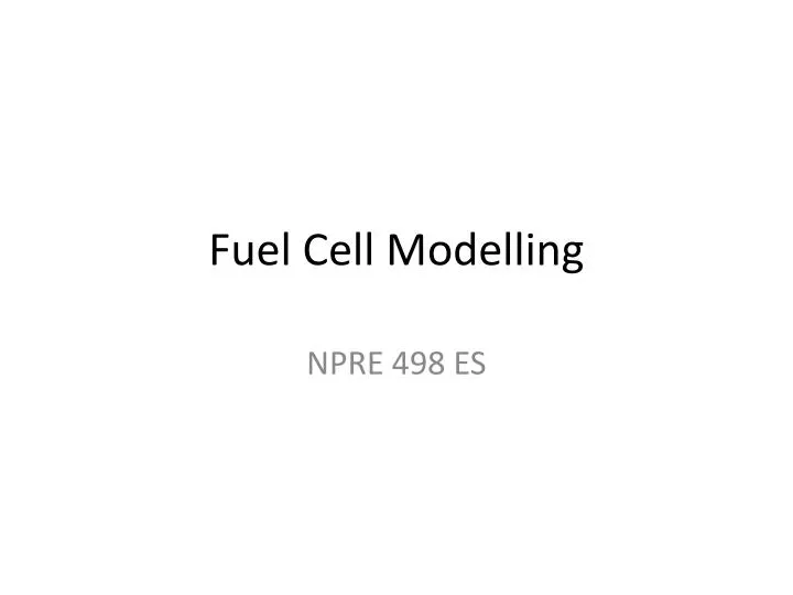 fuel cell modelling
