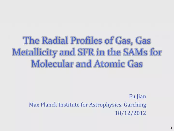 the radial profiles of gas gas metallicity and sfr in the sams for molecular and atomic gas