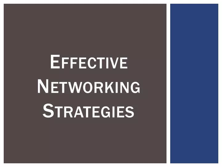 effective networking strategies