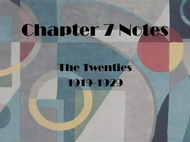 chapter 7 notes