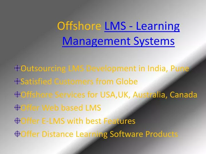 offshore lms learning management systems