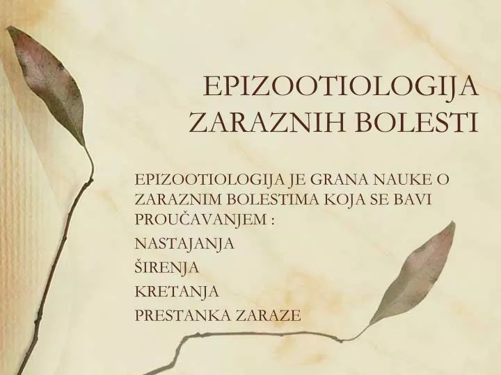 epizootiologija zaraznih bolesti