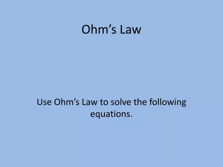 ohm s law