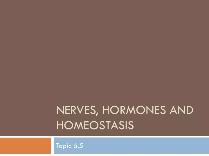 nerves hormones and homeostasis
