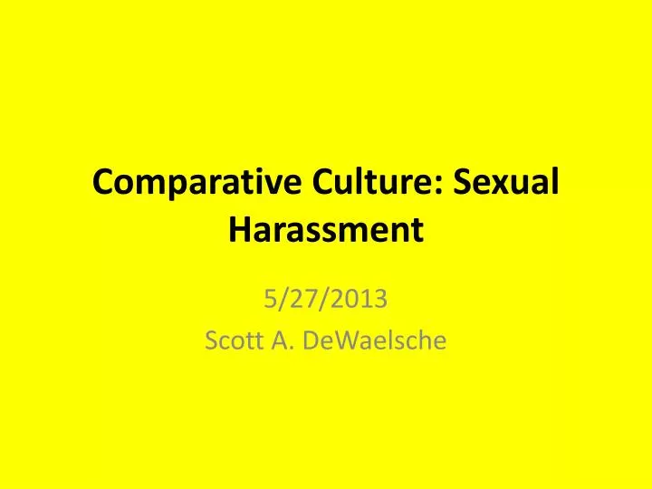 comparative culture sexual harassment