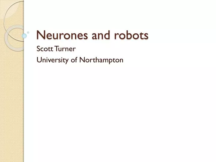 neurones and robots