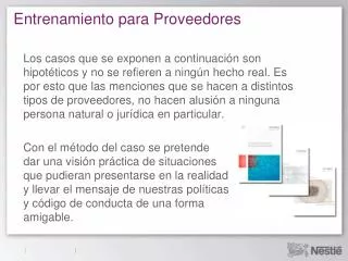 entrenamiento para proveedores