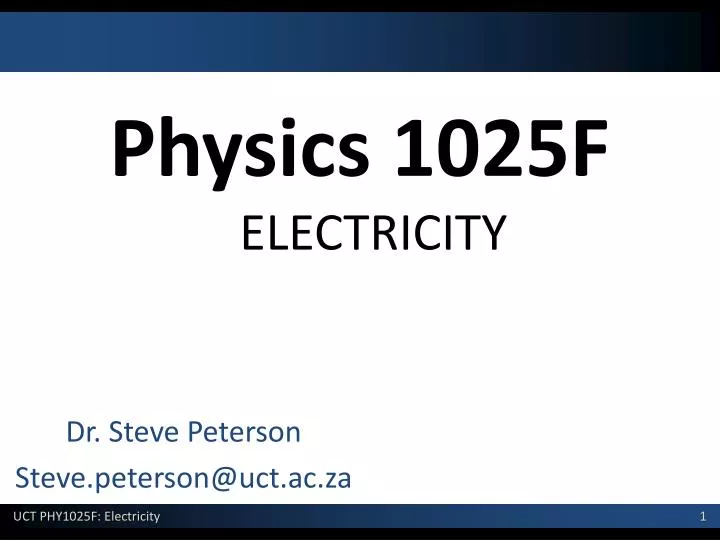 physics 1025f electricity