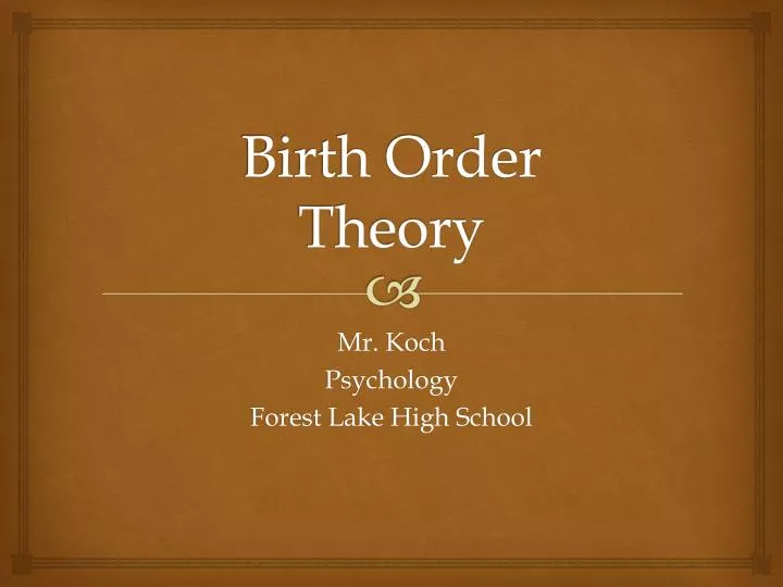 birth order theory