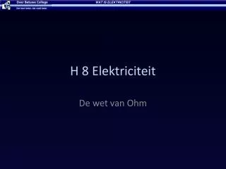 h 8 elektriciteit