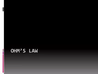 ohm s law