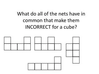 What do all of the nets have in common that make them INCORRECT for a cube?