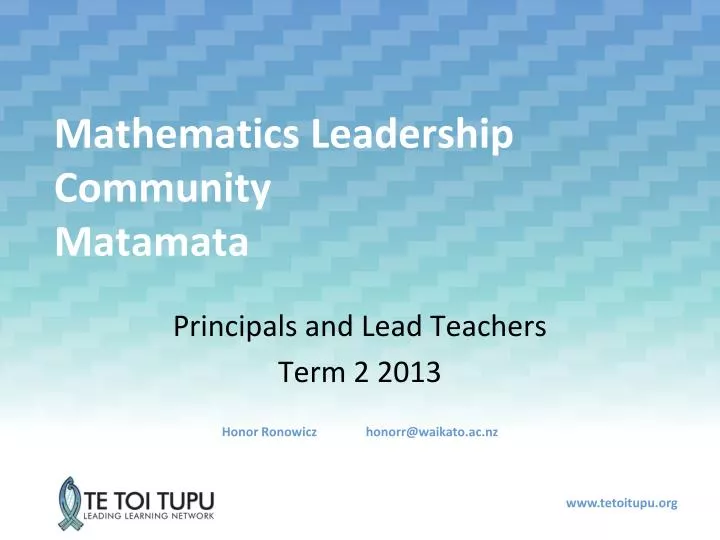 mathematics leadership community matamata