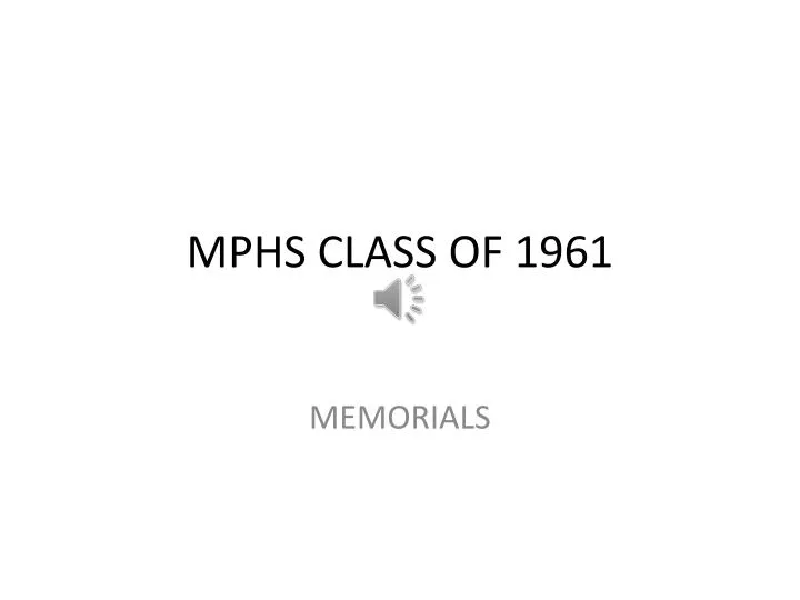 mphs class of 1961