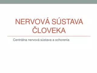 nervov s stava loveka