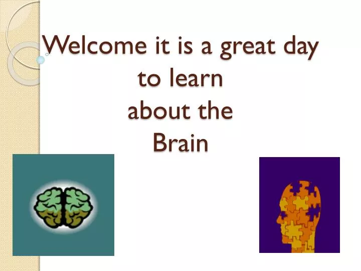 welcome it is a great day to learn about the brain