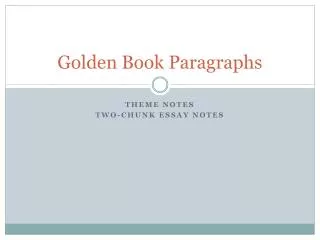 Golden Book Paragraphs