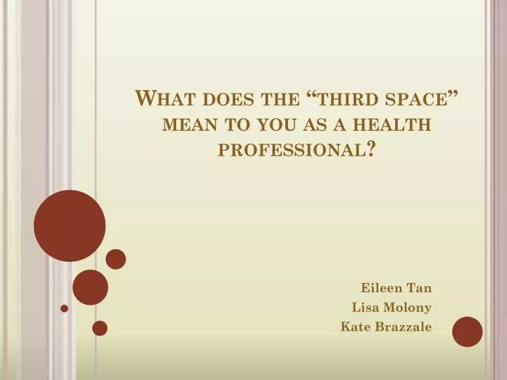 what does the third space mean to you as a health professional