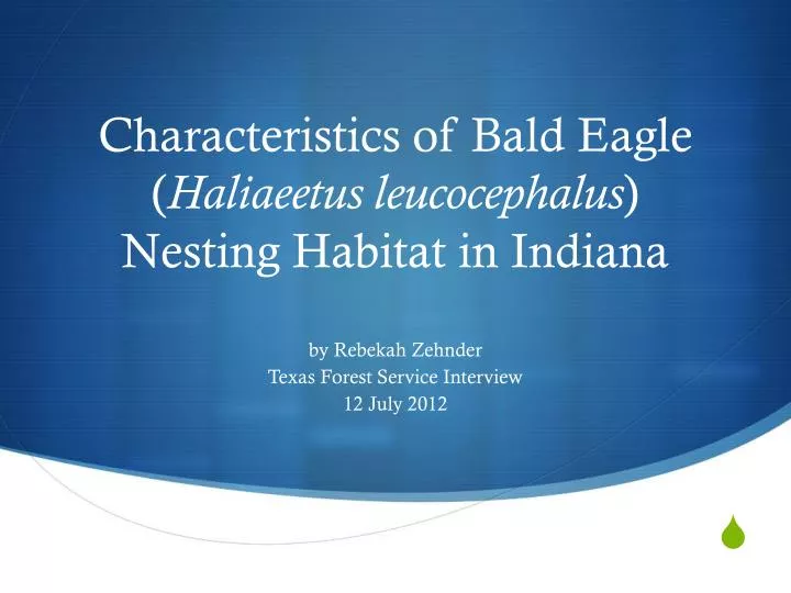 characteristics of bald eagle haliaeetus leucocephalus nesting habitat in indiana
