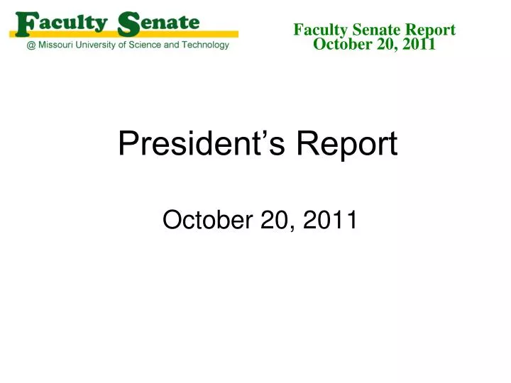 president s report october 20 2011