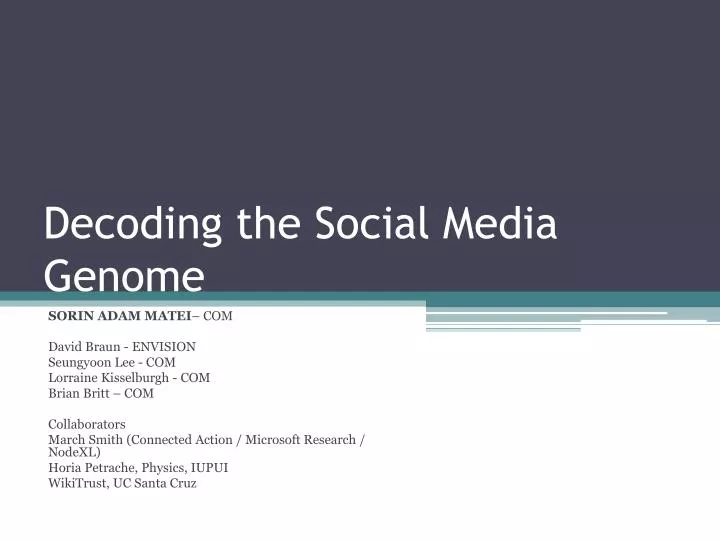 decoding the social media genome