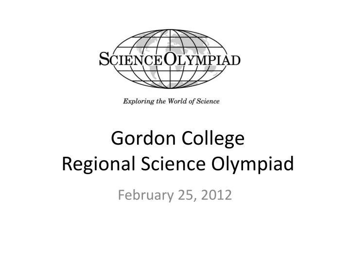 gordon college regional science olympiad