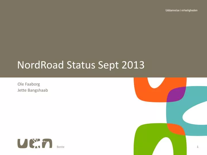 nordroad status sept 2013