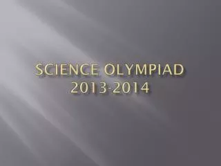 Science Olympiad 2013-2014
