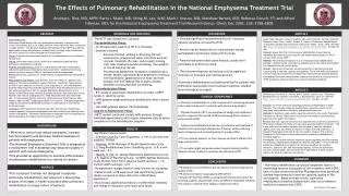 The Effects of Pulmonary Rehabilitation in the National Emphysema Treatment Trial