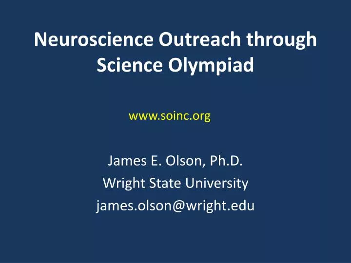 neuroscience outreach through science olympiad