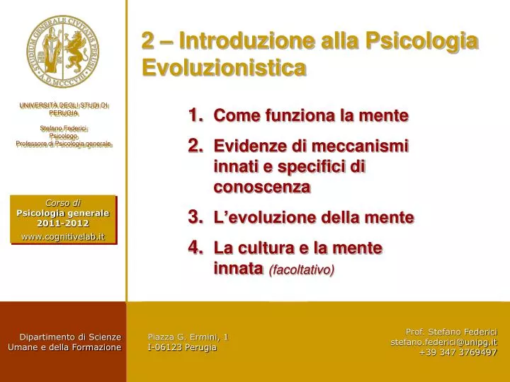 2 introduzione alla psicologia evoluzionistica