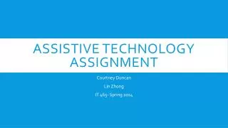 Assistive technology assignment