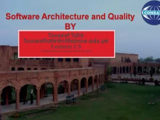 Software Architecture and Quality BY