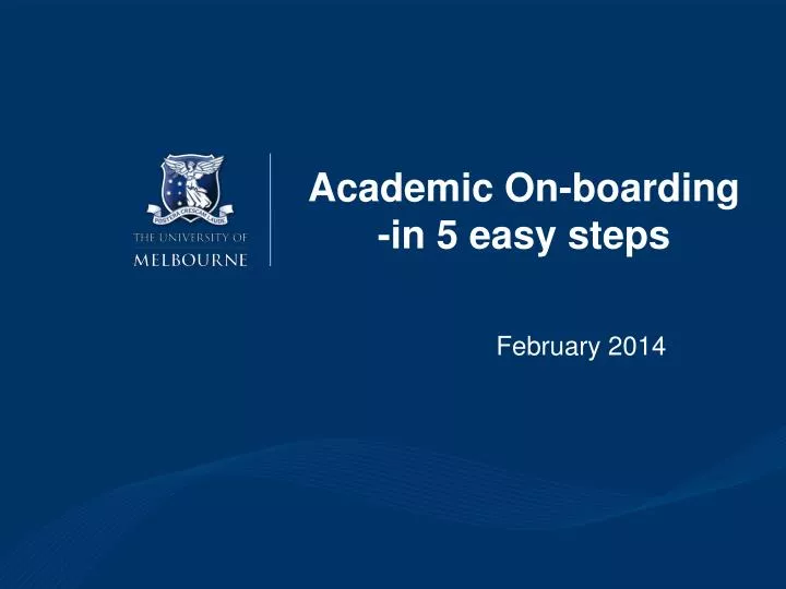 academic on boarding in 5 easy steps