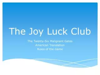 The Joy Luck Club